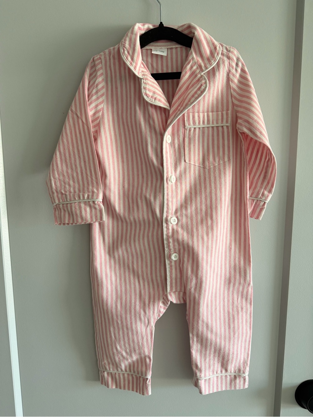 Pink Striped Kids One-Piece Pajama Romper